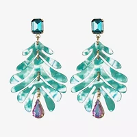 Bijoux Bar Womens Blue Glass Drop Earrings