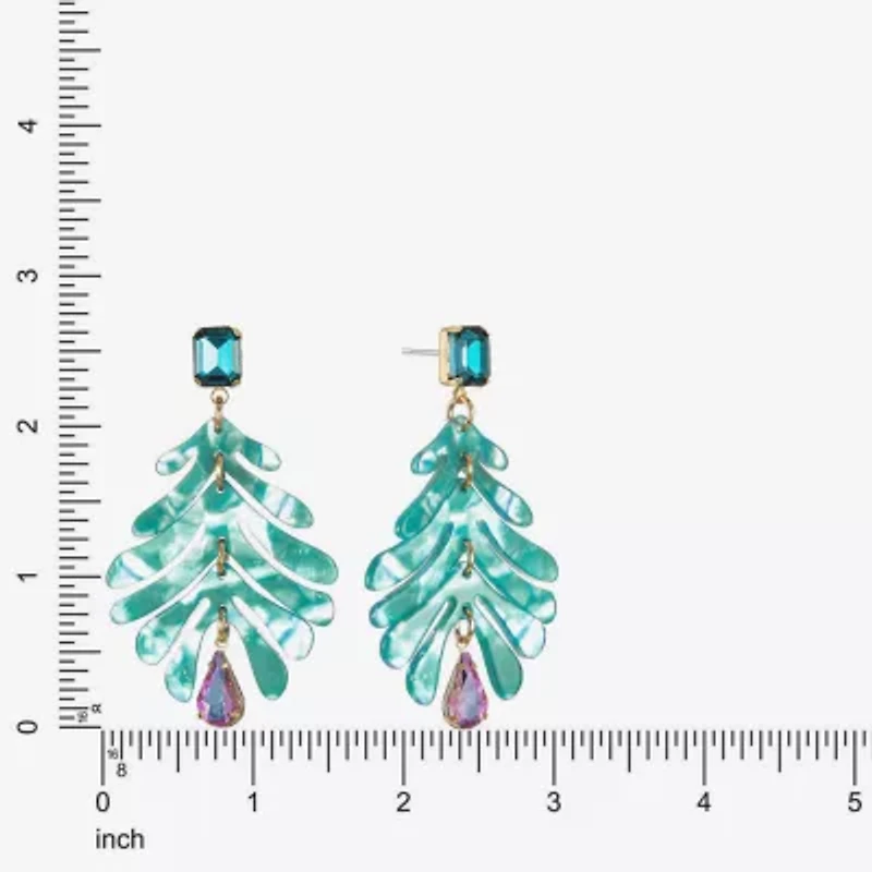 Bijoux Bar Womens Blue Glass Drop Earrings