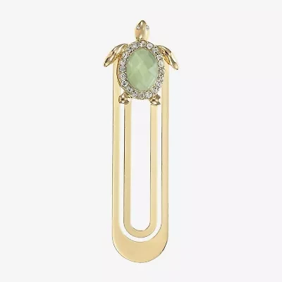 Monet Jewelry Turtle Green Glass Pin