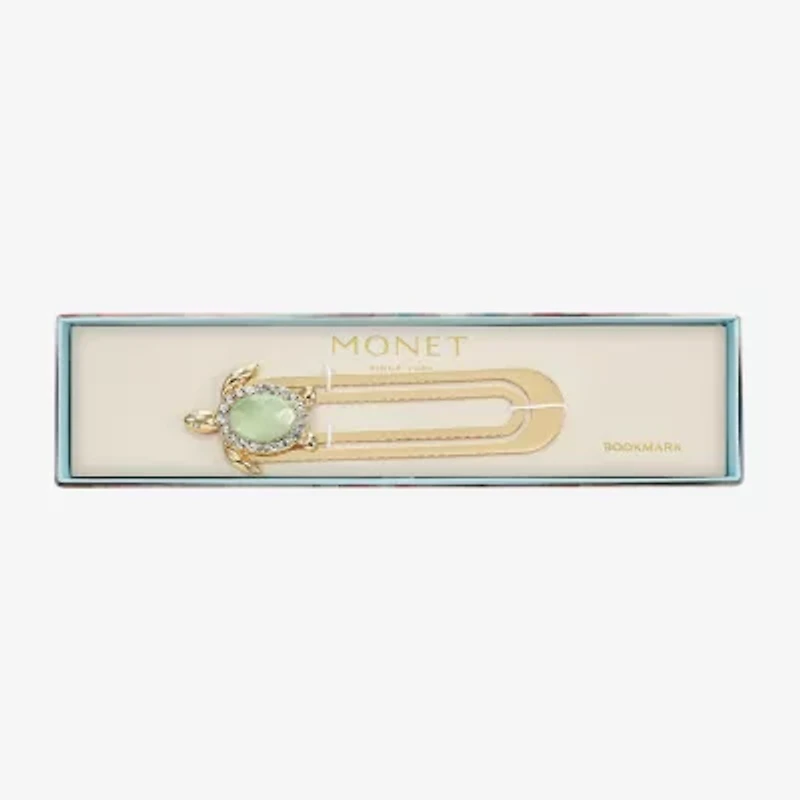 Monet Jewelry Turtle Green Glass Pin