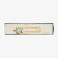 Monet Jewelry Turtle Green Glass Pin