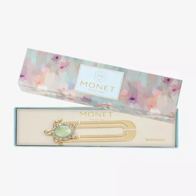 Monet Jewelry Turtle Green Glass Pin