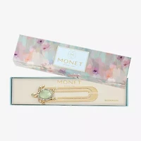 Monet Jewelry Turtle Green Glass Pin