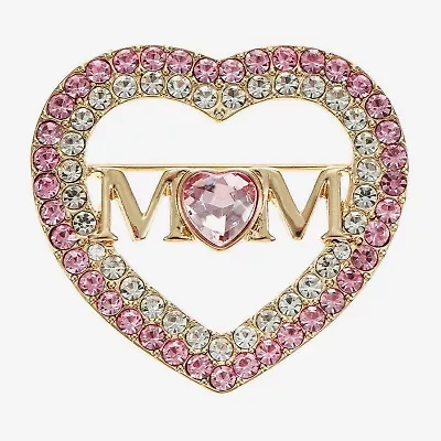 Monet Jewelry Mom Pink Glass Pin