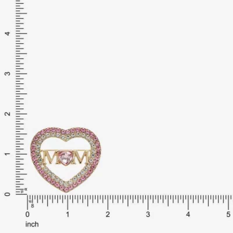 Monet Jewelry Mom Pink Glass Pin