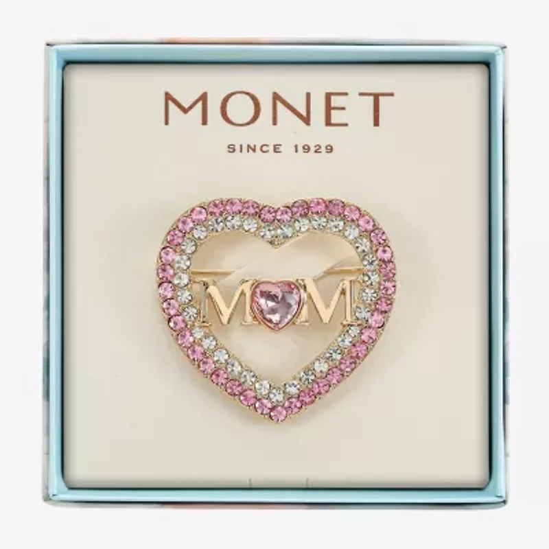 Monet Jewelry Mom Pink Glass Pin