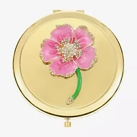 Monet Jewelry Gold Tone Flower Compact Mirror