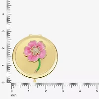 Monet Jewelry Gold Tone Flower Compact Mirror