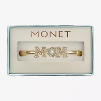 Monet Mom Womens Glass Heart Bangle Bracelet
