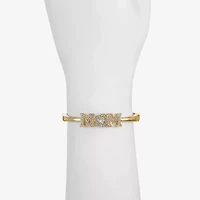 Monet Mom Womens Glass Heart Bangle Bracelet