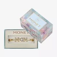 Monet Mom Womens Glass Heart Bangle Bracelet