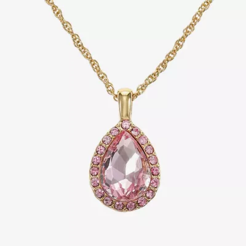 Monet Womens Pink Glass Pear 2-pc. Jewelry Set