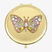 Monet Gold Tone Butterfly Compact Mirror