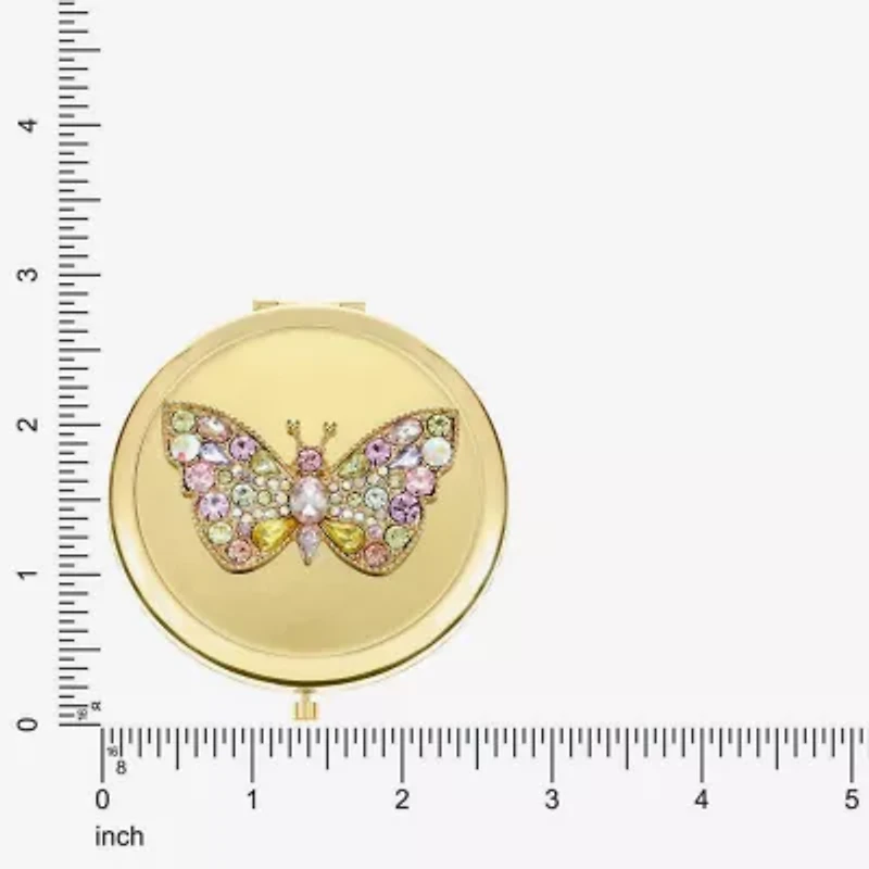 Monet Gold Tone Butterfly Compact Mirror