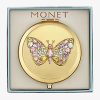 Monet Gold Tone Butterfly Compact Mirror
