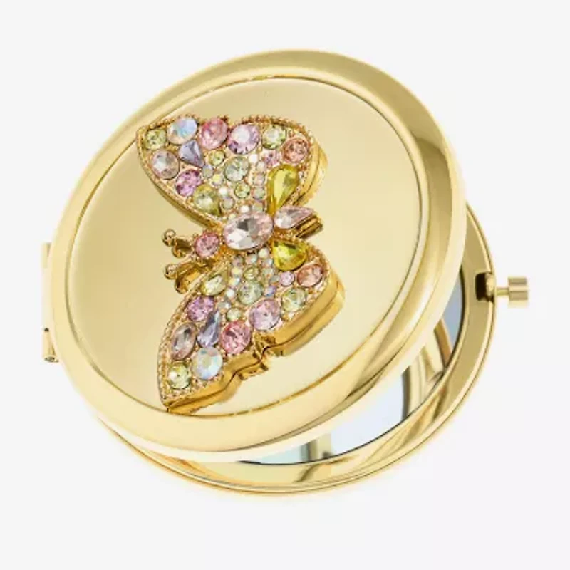 Monet Gold Tone Butterfly Compact Mirror