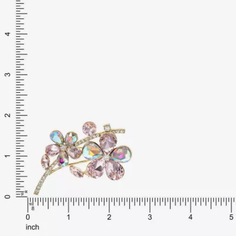 Monet Pink Glass Pin