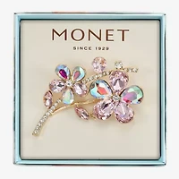 Monet Pink Glass Pin