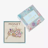 Monet Pink Glass Pin