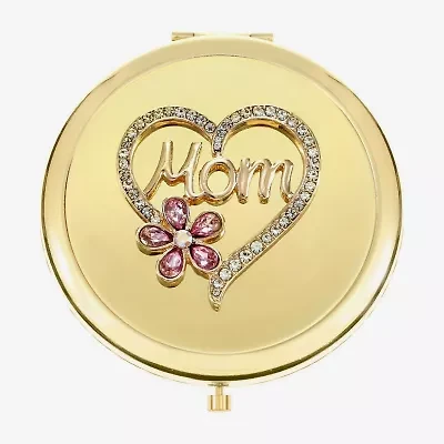 Monet Jewelry Mom Gold Tone Heart Compact Mirror