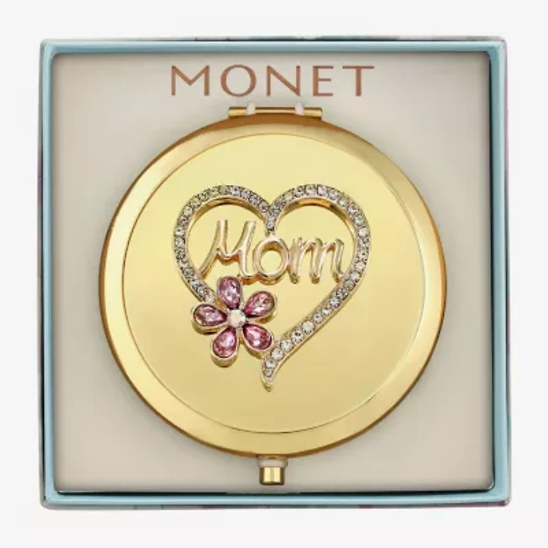 Monet Jewelry Mom Gold Tone Heart Compact Mirror
