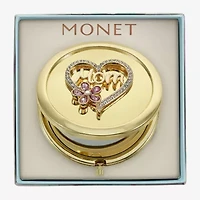 Monet Jewelry Mom Gold Tone Heart Compact Mirror