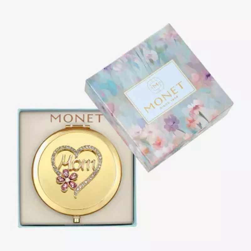 Monet Jewelry Mom Gold Tone Heart Compact Mirror