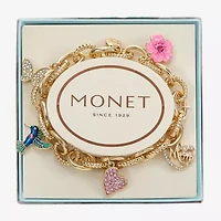 Monet Mom Womens Pink Glass Flower Stretch Bracelet