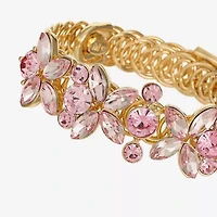 Monet Womens Pink Glass Cuff Bracelet