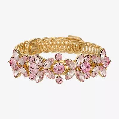 Monet Womens Pink Glass Cuff Bracelet
