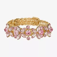 Monet Womens Pink Glass Cuff Bracelet