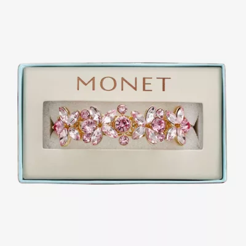 Monet Womens Pink Glass Cuff Bracelet