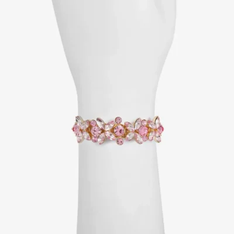 Monet Womens Pink Glass Cuff Bracelet