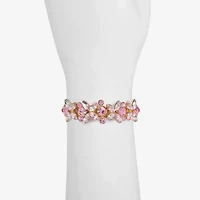 Monet Womens Pink Glass Cuff Bracelet
