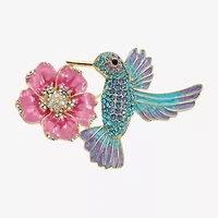 Monet Hummingbird Multi Color Glass Pin