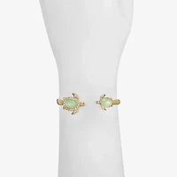 Monet Turtle Womens Green Glass Bangle Bracelet
