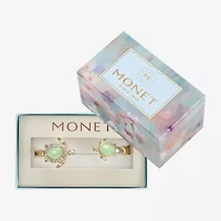 Monet Turtle Womens Green Glass Bangle Bracelet