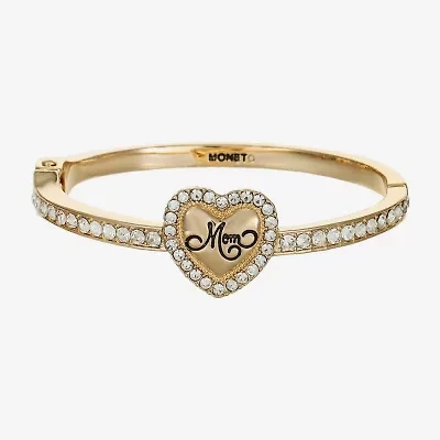 Monet Jewelry Mom Womens Glass Heart Bangle Bracelet