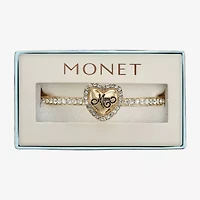 Monet Jewelry Mom Womens Glass Heart Bangle Bracelet