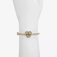 Monet Jewelry Mom Womens Glass Heart Bangle Bracelet