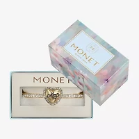 Monet Jewelry Mom Womens Glass Heart Bangle Bracelet