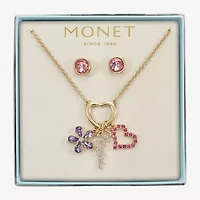 Monet Mom Womens Multi Color Glass Heart 2-pc. Jewelry Set
