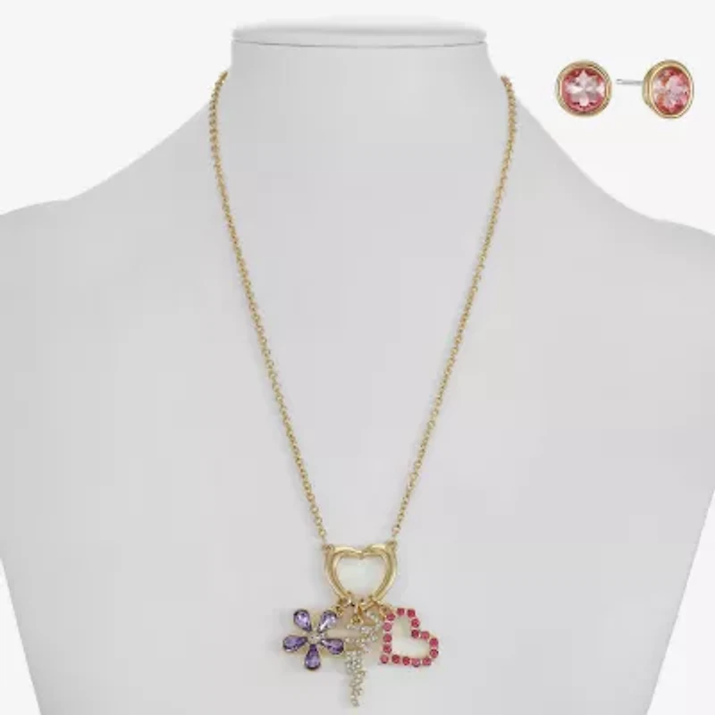 Monet Mom Womens Multi Color Glass Heart 2-pc. Jewelry Set