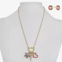 Monet Mom Womens Multi Color Glass Heart 2-pc. Jewelry Set