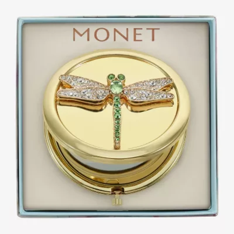 Monet Jewelry Dragonfly Gold Tone Compact Mirror