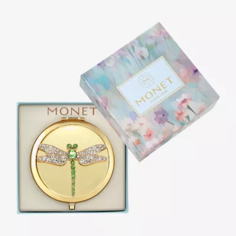 Monet Jewelry Dragonfly Gold Tone Compact Mirror