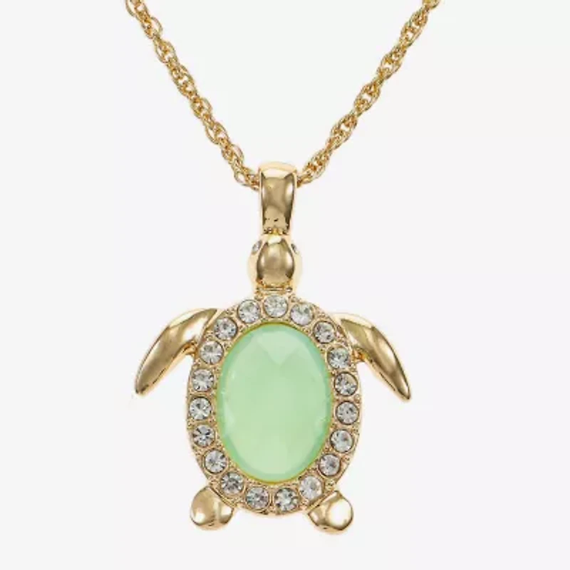 Monet Turtle Womens Green Glass 2-pc. Jewelry Set