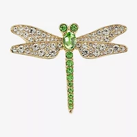 Monet Dragonfly Green Glass Pin
