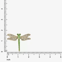Monet Dragonfly Green Glass Pin