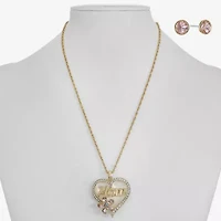 Monet Jewelry Mom Womens Pink Glass Heart 2-pc. Jewelry Set